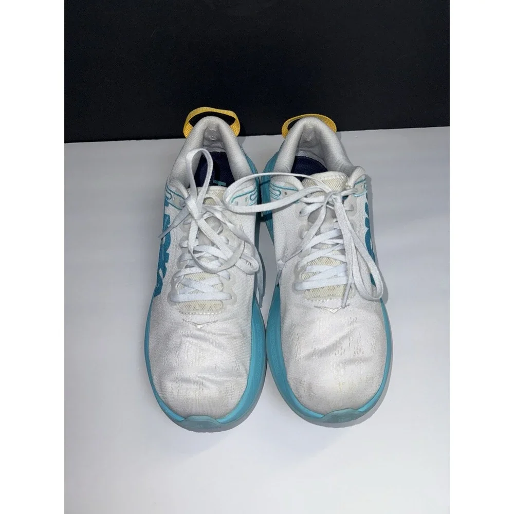 Hoka One One Carbon X Sneakers Womens 9 White Blue Lightweight Running Shoes